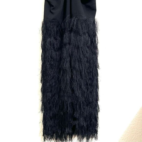 Free Generation Los Angeles Black Shaggy Fringe Dress Sleeveless Size S New - Picture 12 of 15